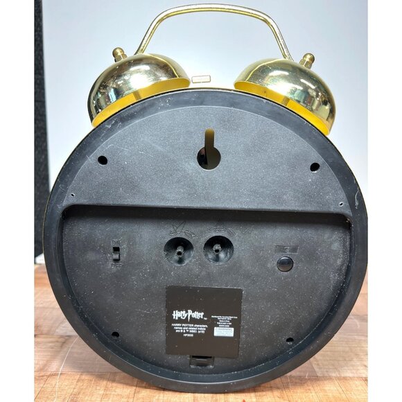Harry Potter Golden Twin-Bell Alarm Clock With Hogwarts Symbols Large - Picture 6 of 9